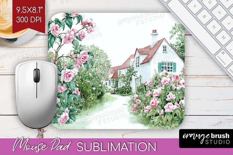 Cottagecore Mouse Pad Sublimation - Green Coquette Mousepad