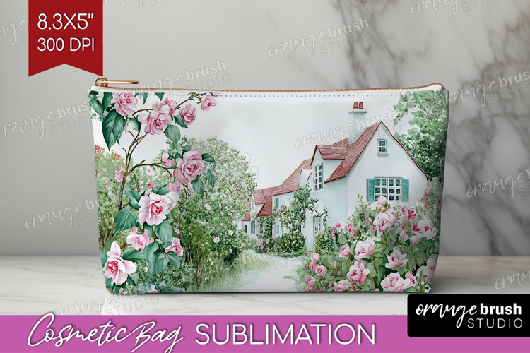 Cottagecore Cosmetic Bag - Green Coquette Makeup Bag PNG