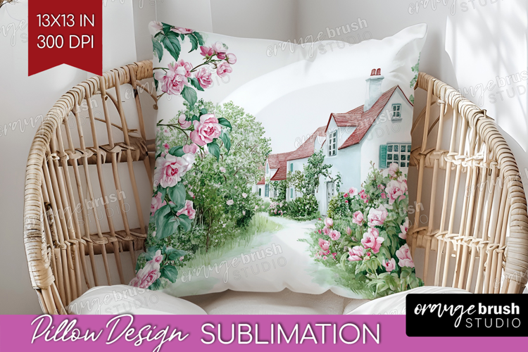 Cottagecore Pillow Sublimation - Green Coquette Pillow PNG