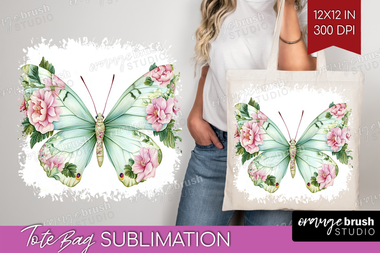 Cottagecore Tote Bag - Green Coquette Tote Bag PNG