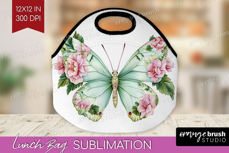 Cottagecore Lunch Bag - Green Coquette Lunch Bug PNG