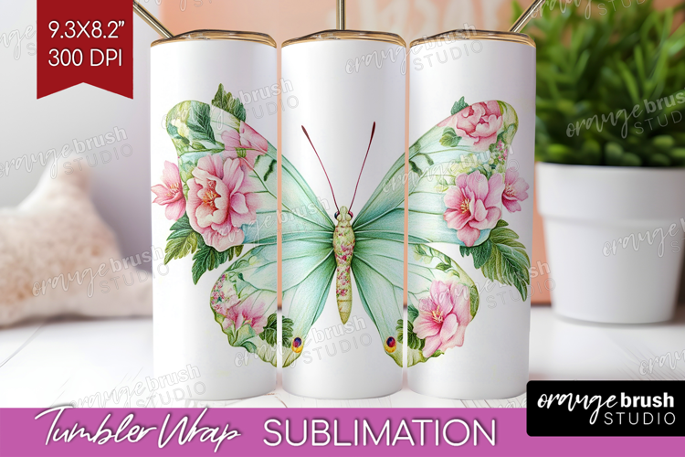 Cottagecore Tumbler Wrap - Green Coquette Tumbler PNG