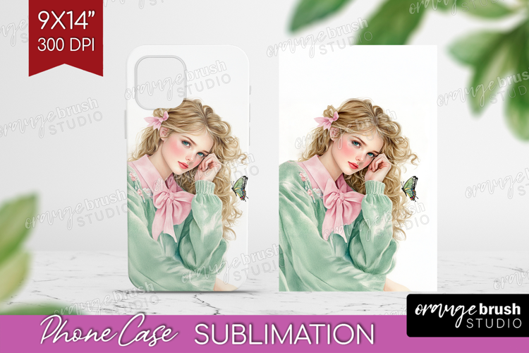 Cottagecore Phone Case PNG - Green Coquette Case PNG