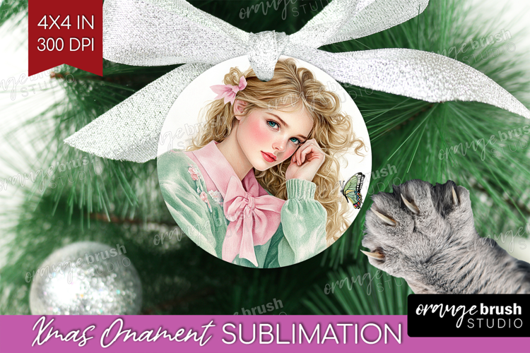 Cottagecore Ornament PNG - Green Coquette PNG Sublimation