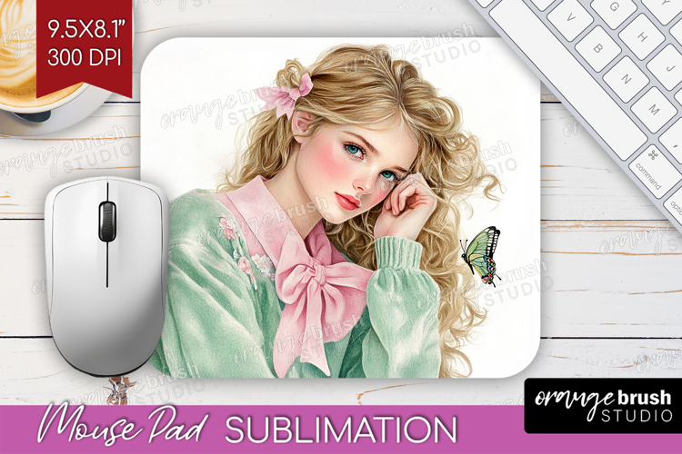 Cottagecore Mouse Pad Sublimation - Green Coquette Mousepad