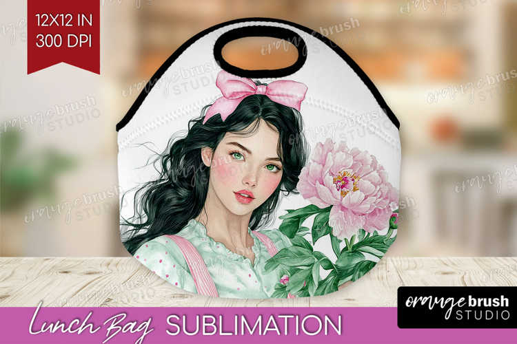 Cottagecore Lunch Bag - Green Coquette Lunch Bug PNG