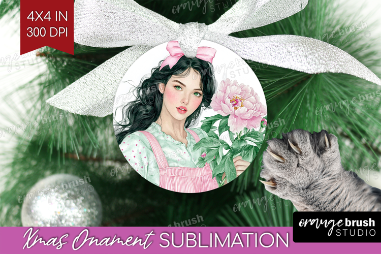 Cottagecore Ornament PNG - Green Coquette PNG Sublimation