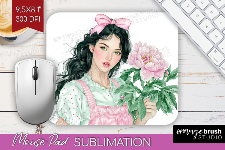 Cottagecore Mouse Pad Sublimation - Green Coquette Mousepad