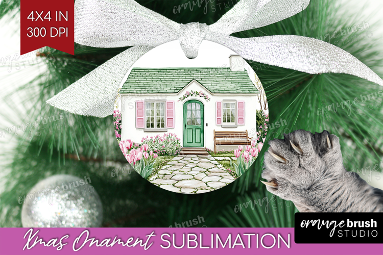 Cottagecore Ornament PNG - Green Coquette PNG Sublimation