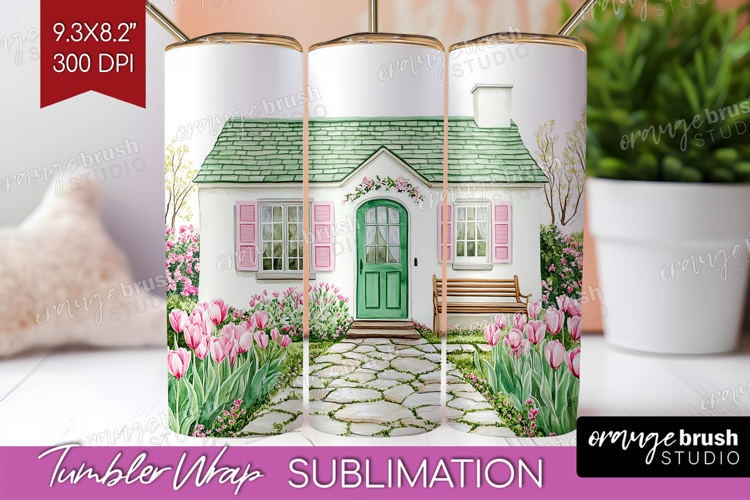 Cottagecore Tumbler Wrap - Green Coquette Tumbler PNG