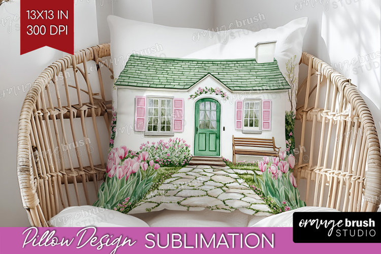 Cottagecore Pillow Sublimation - Green Coquette Pillow PNG
