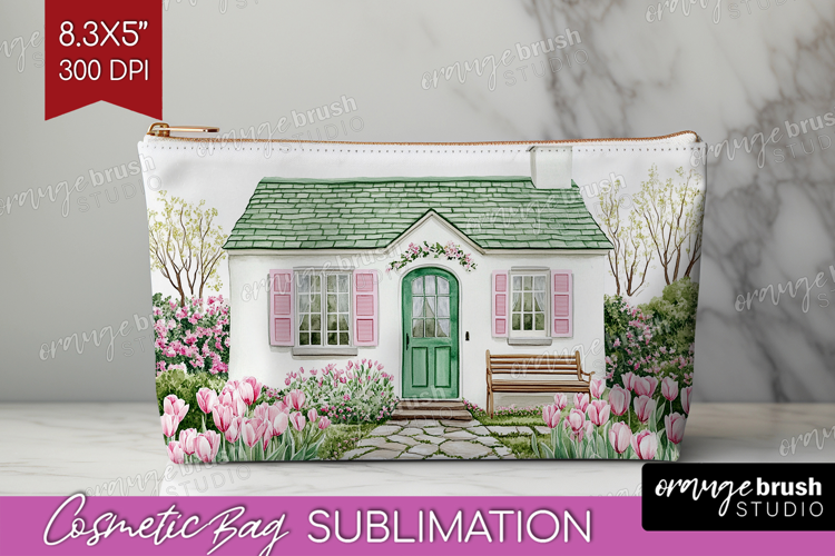 Cottagecore Cosmetic Bag - Green Coquette Makeup Bag PNG