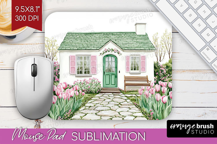 Cottagecore Mouse Pad Sublimation - Green Coquette Mousepad