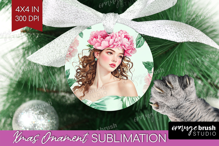 Cottagecore Ornament PNG - Green Coquette PNG Sublimation