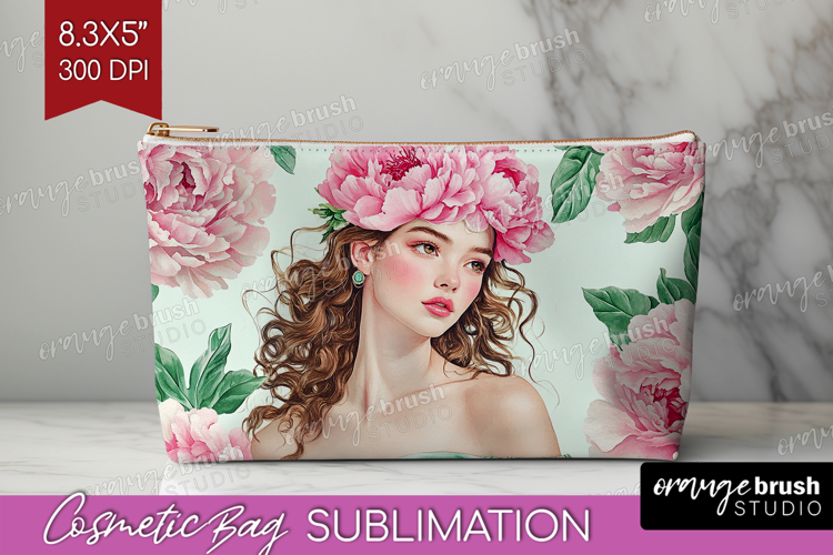 Cottagecore Cosmetic Bag - Green Coquette Makeup Bag PNG