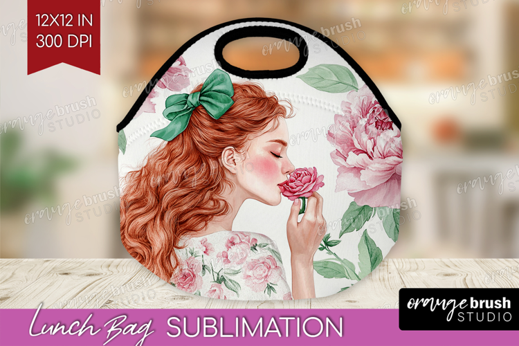 Cottagecore Lunch Bag - Green Coquette Lunch Bug PNG