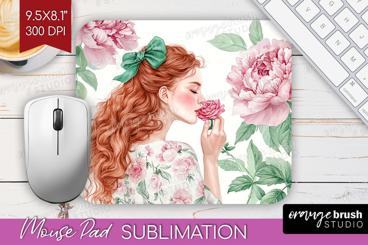 Cottagecore Mouse Pad Sublimation - Green Coquette Mousepad