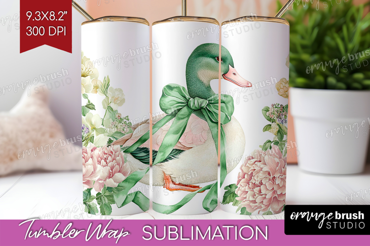 Cottagecore Tumbler Wrap - Green Coquette Tumbler PNG