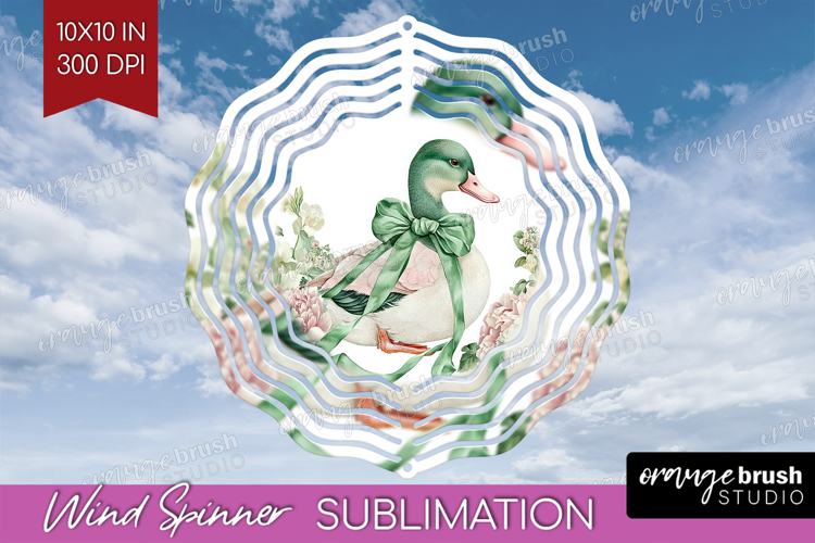 Cottagecore Wind Spinner Sublimation PNG - Green Coquette