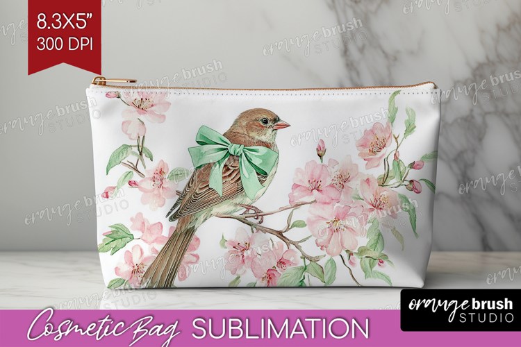 Cottagecore Cosmetic Bag - Green Coquette Makeup Bag PNG
