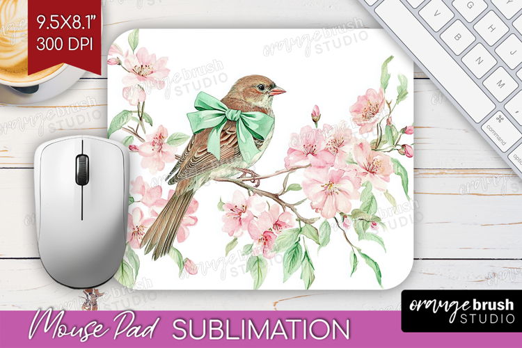 Cottagecore Mouse Pad Sublimation - Green Coquette Mousepad