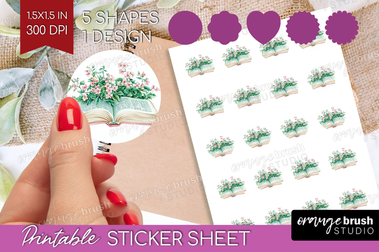 Cottagecore Round Sticker - Green Coquette Printable Sheet