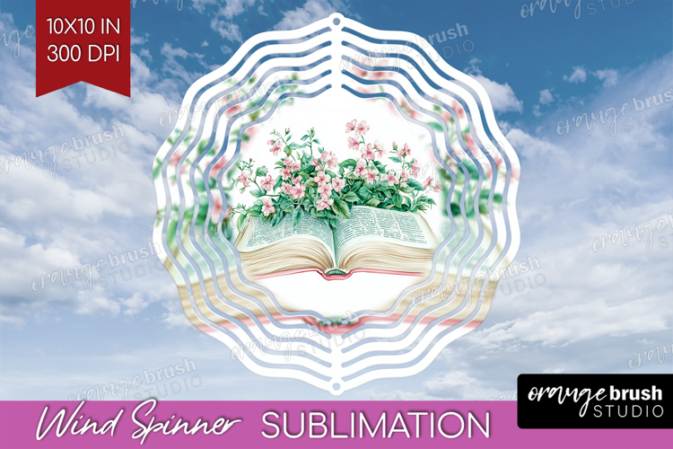 Cottagecore Wind Spinner Sublimation PNG - Green Coquette