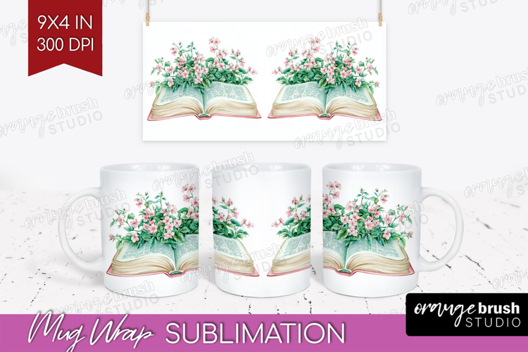 Cottagecore Mug Wrap - Green Coquette Mug PNG Sublimation