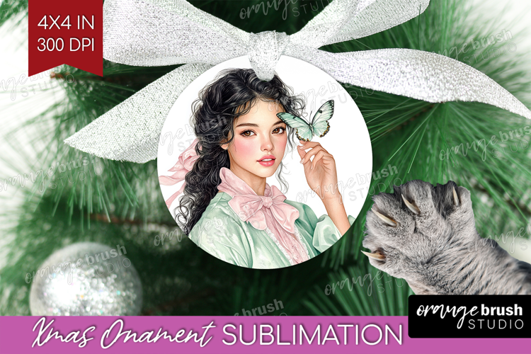 Cottagecore Ornament PNG - Green Coquette PNG Sublimation