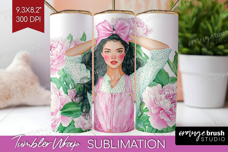 Cottagecore Tumbler Wrap - Green Coquette Tumbler PNG