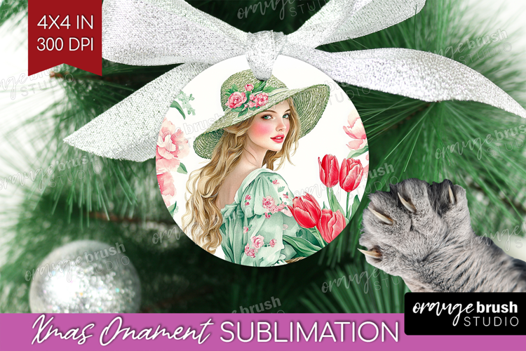 Cottagecore Ornament PNG - Green Coquette PNG Sublimation