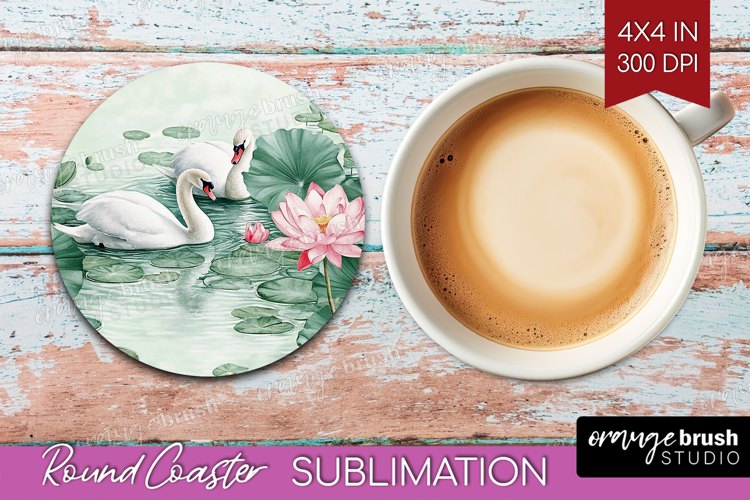 Cottagecore Round Coaster - Green Coquette Coaster PNG