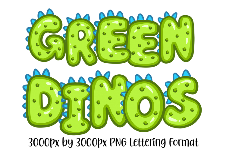 Green Dino Dinosaur Alphabet Lettering Font Monster Cartoon