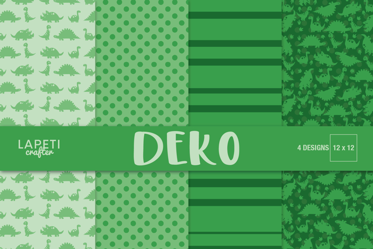 Green Dinosaur Digital Paper for Kids, Dino Scrapbooking