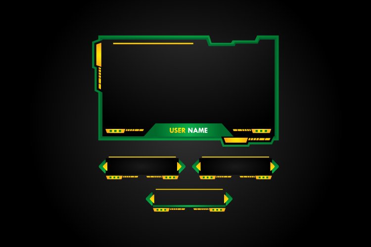Green gaming panel set design concept example image 1