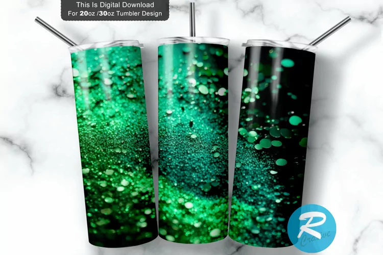 Green Glitter 20oz/30oz Skinny Tumbler