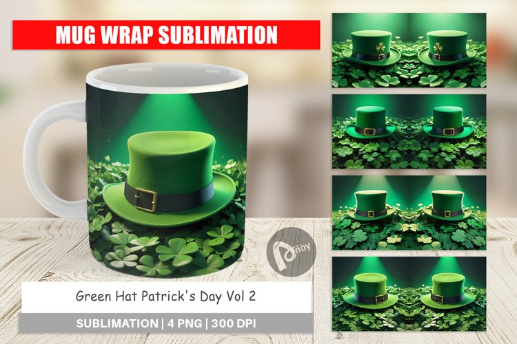 Mug sublimation design Hat Patrick's Day
