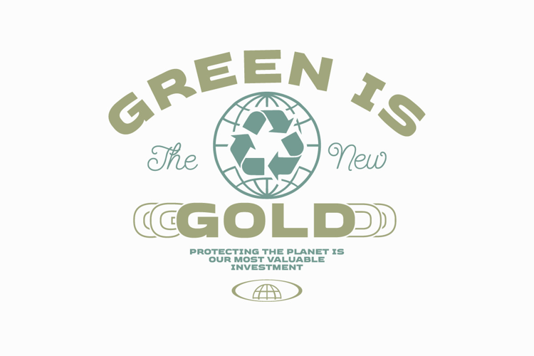 Green is Gold Environment T-shirt Design