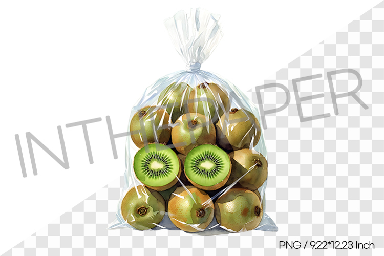 Fresh Green Kiwis in Clear Plasti Bag PNG Clipart Fruit