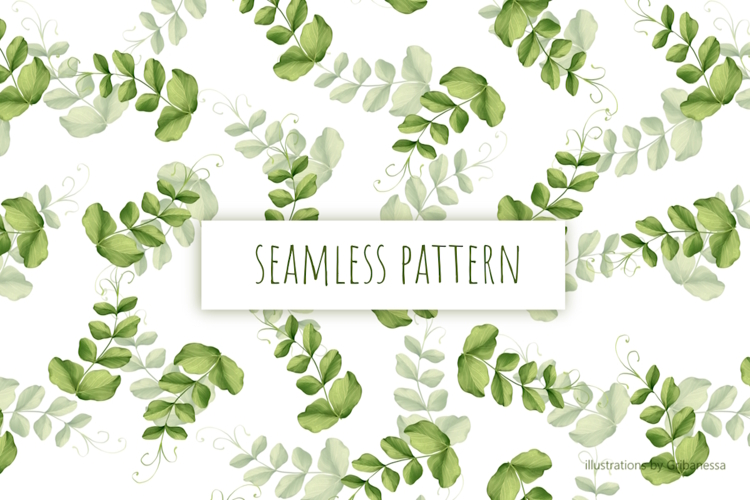 Fresh Green Leaves Seamless Pattern