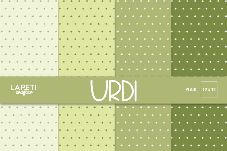 Green Minimal Star Digital Paper 12x12, Nature Basics