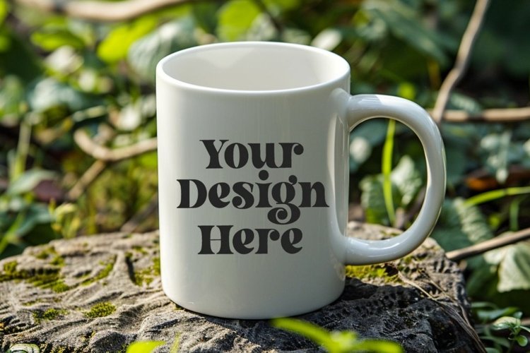 Green Nature Coffee Mug White Mockup
