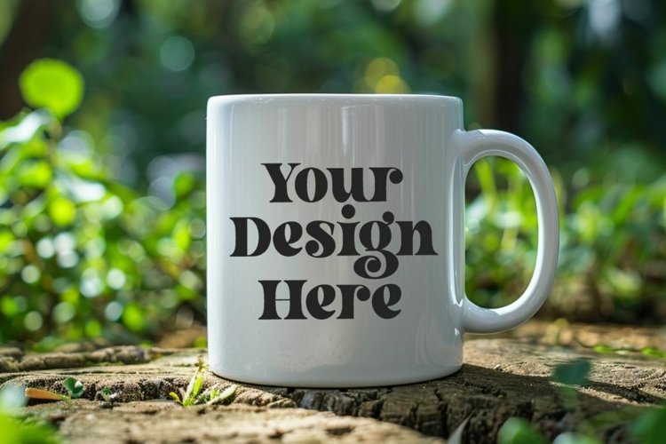Green Nature Coffee Mug White Mockup