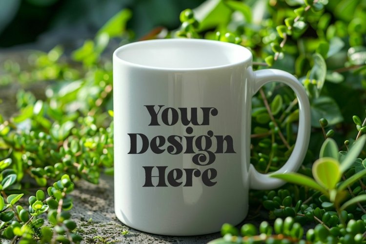 Green Nature Coffee Mug White Mockup