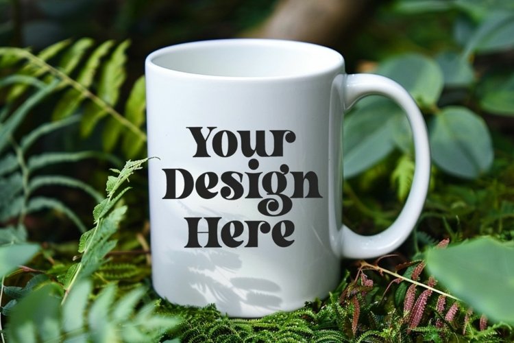 Green Nature Coffee Mug White Mockup