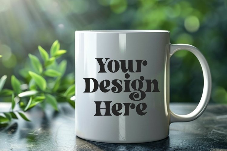 Green Nature Coffee Mug White Mockup