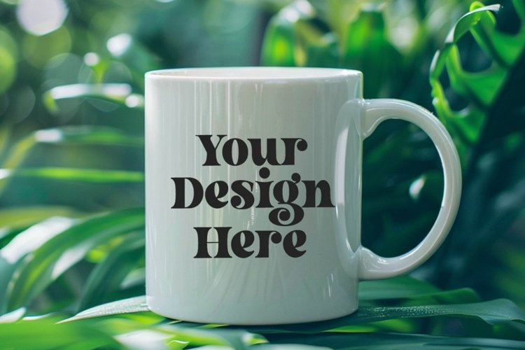 Green Nature Coffee Mug White Mockup