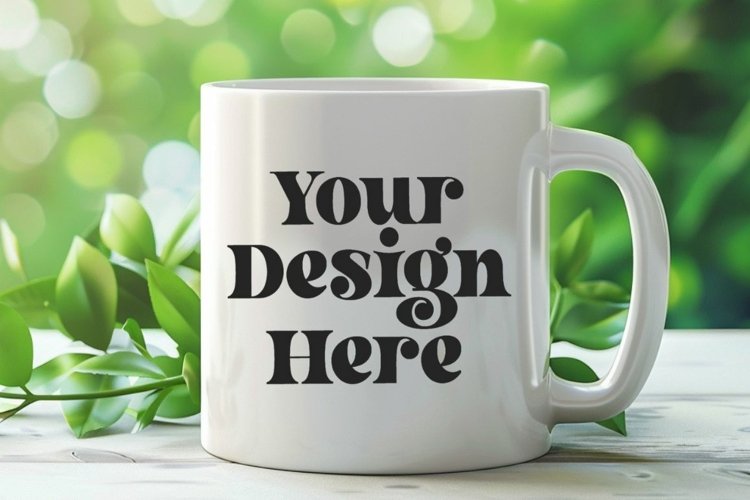Green Nature Coffee Mug White Mockup