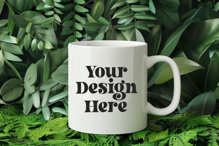 Green Nature Coffee Mug White Mockup