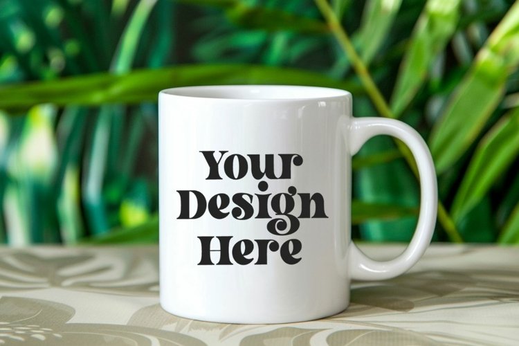 Green Nature Coffee Mug White Mockup